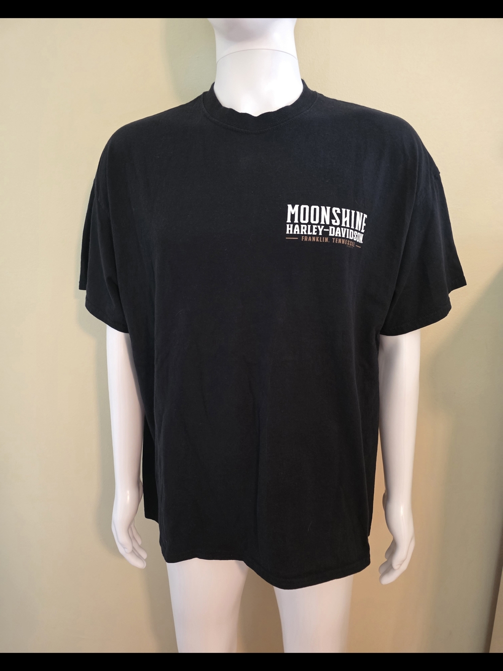 Harley-Davidson Black Moonshine Logo Short Sleeve Tee Men's Size XXL.
